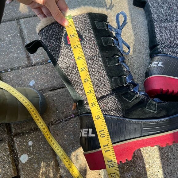 Sorel Tivoli High Herringbone Waterproof Fur Gray Boots Women's - SZ 8 - Picture 13 of 14